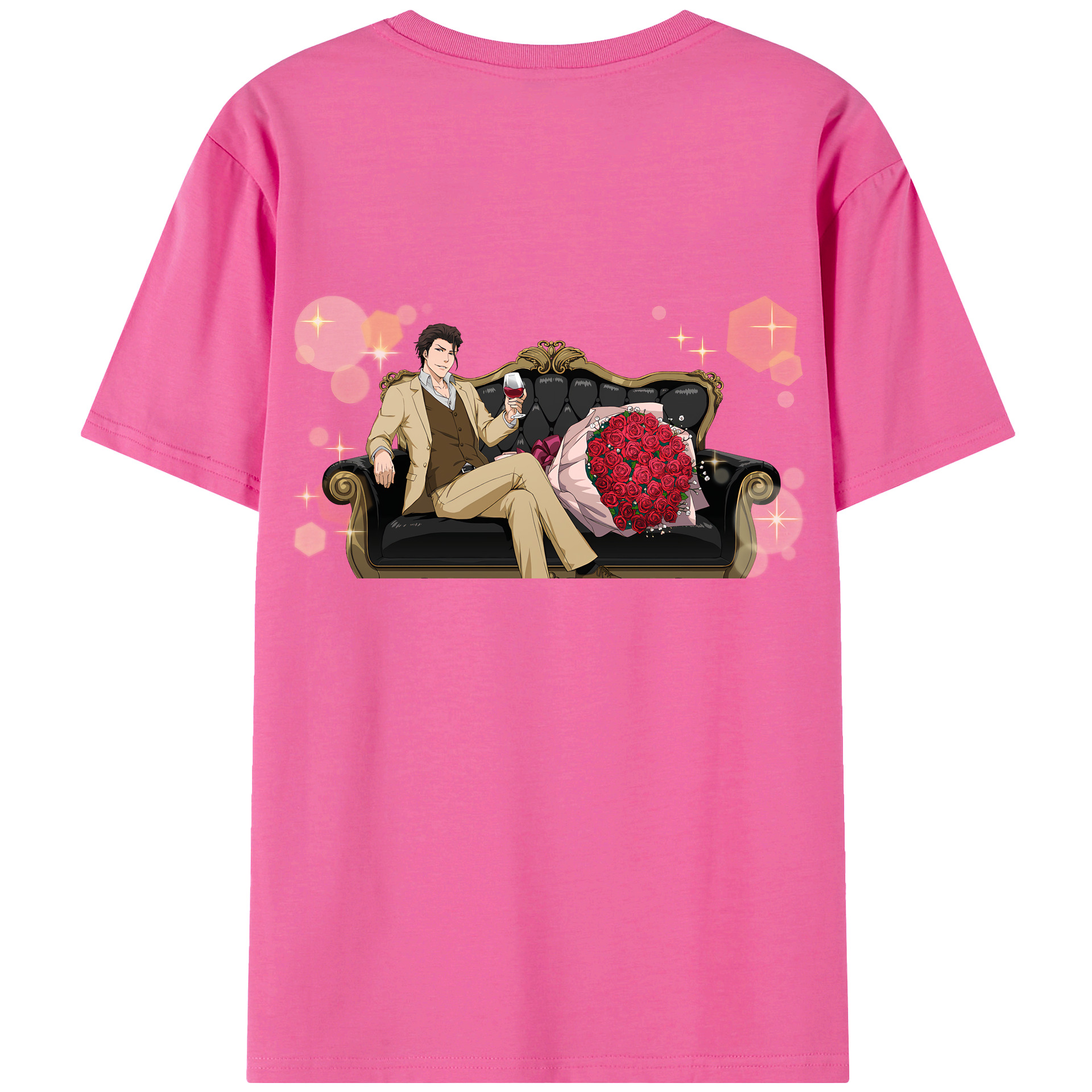 （画像用） ブリーチ 藍染 惣右介（あいぜん そうすけ） BLEACH Aizen Sousuke レディース半袖Tシャツ(バックプリント)